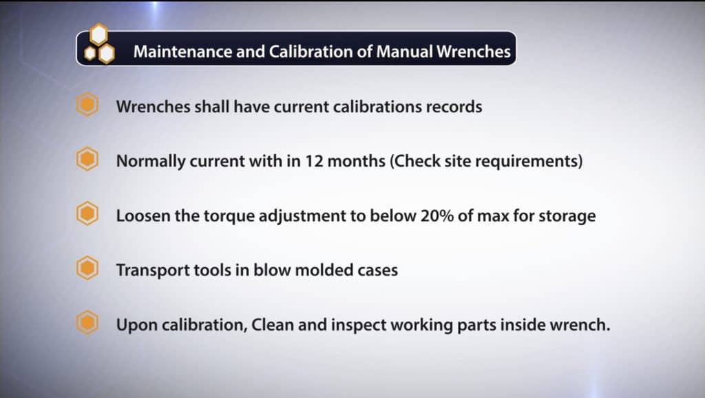 Manual Torque Wrench Calibration Guidelines