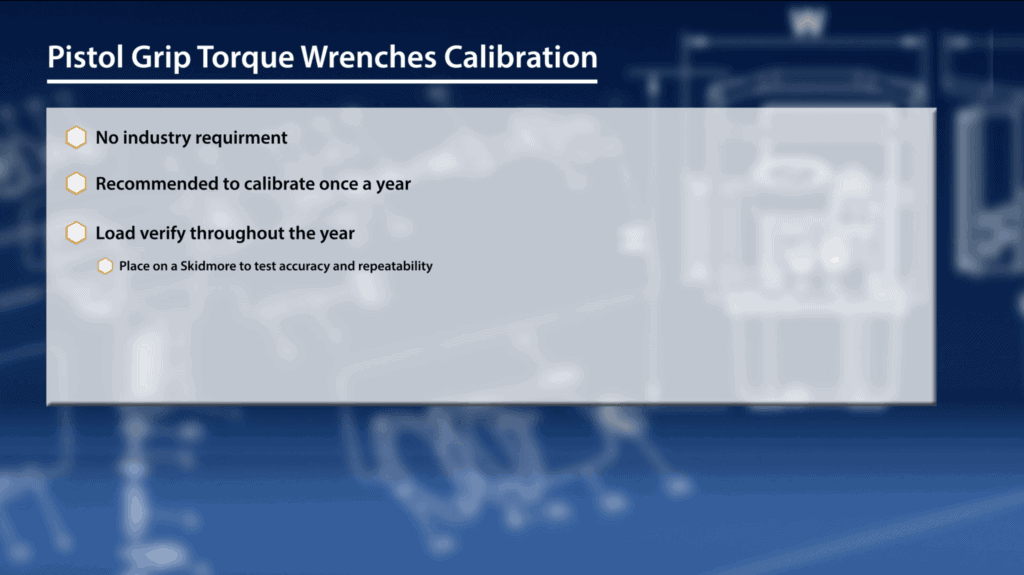 Pistol Grip Torque Wrench Calibration Guidelines