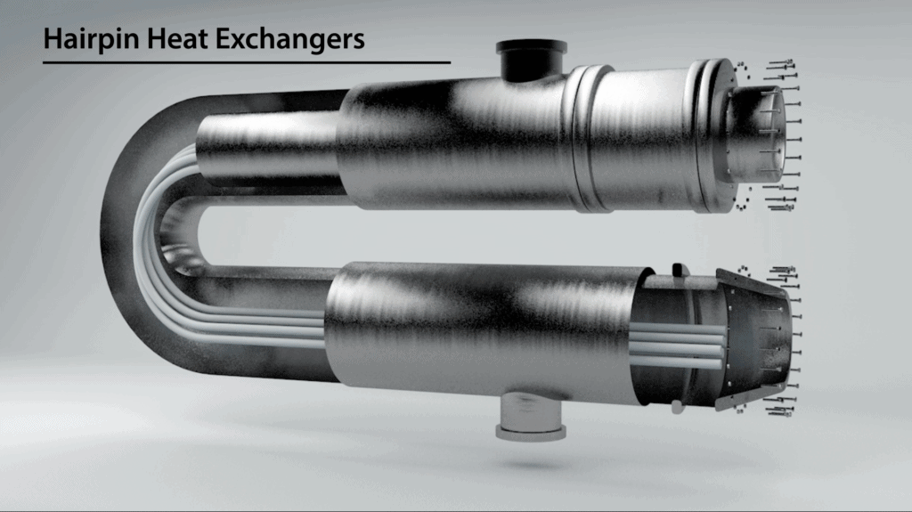 Graphic of a hairpin heat exchanger